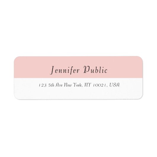 Blush Pink White Elegante Moderne einfache Vorlage (Vorne)