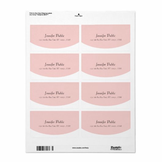 Blush Pink White Elegante Moderne Skriptvorlage (Vorne)