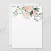 Blush Pink White Floral Hydrangea Brautparty Einladung (Rückseite)