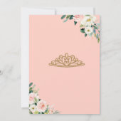 Blush Pink & White Floral Quinceñera Feier Einladung (Rückseite)