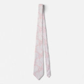 Blush Pink White Floral Rose Wedding Neck Tie Krawatte (Vorderseite)
