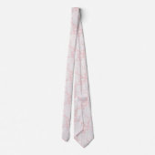 Blush Pink White Floral Rose Wedding Neck Tie Krawatte (Rückseite)