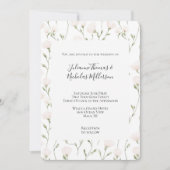 Blush Pink White Floral Wedding Einladung (Vorderseite)