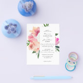 Blush Pink & White Floral Wedding Flyer (Einzeln)