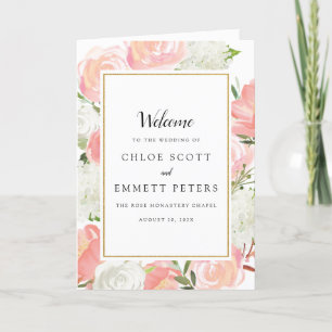 Blush Pink White Floral Wedlet Program Programm