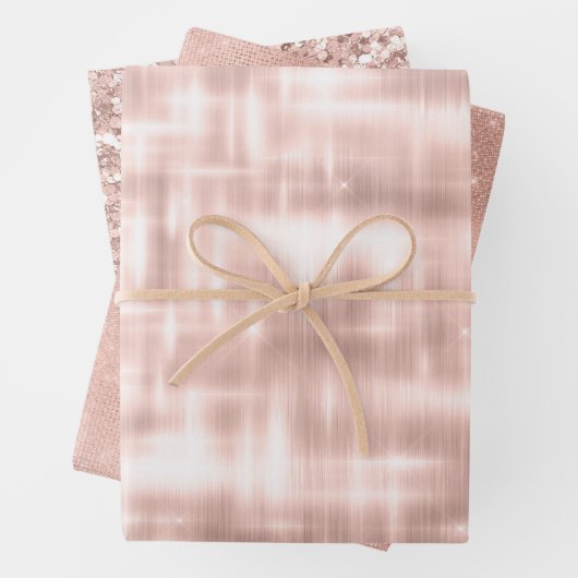 Blush Pink White Glam Geschenkpapier Set (Beispiel)