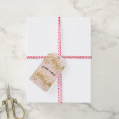 Blush Pink White Gold Confetti Sparkor Geschenkanhänger (Mit Garn)