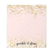 Blush Pink White Gold Confetti Sparkor Notizblock (Vorderseite)