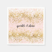 Blush Pink White Gold Confetti Sparkor Serviette (Vorderseite)