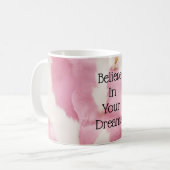 Blush Pink White Gold Cowhid Animal Kaffeetasse (Vorderseite Links)