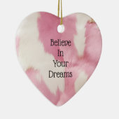 Blush Pink White Gold Cowhid Animal Keramik Ornament (Rechts)