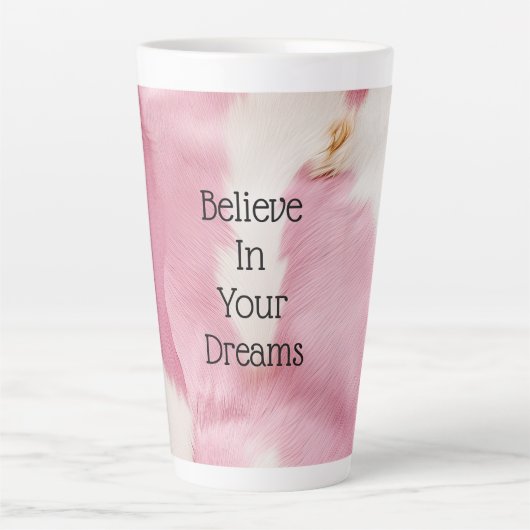 Blush Pink White Gold Cowhid Animal Milchtasse (Vorderseite)