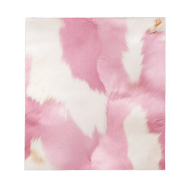 Blush Pink White Gold Cowhid Animal Notizblock