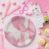 Blush Pink White Gold Cowhid Animal Pappteller (Party)