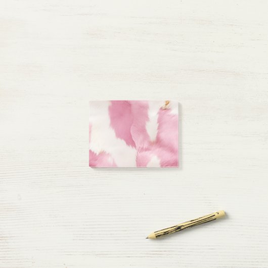 Blush Pink White Gold Cowhid Animal Post-it Klebezettel (Auf Schreibtisch)