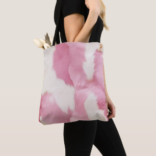 Blush Pink White Gold Cowhid Animal Tasche