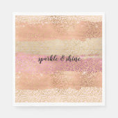 Blush Pink White Gold Girl Glam Leopard Print Serviette (Vorderseite)