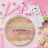 Blush Pink White Gold Glam Leopard Print Pappteller (Party)