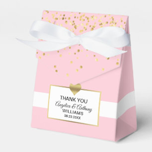Blush Pink White Gold Heart Gastgeschenk Hochzeit Geschenkschachtel