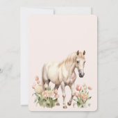 Blush Pink White Horse Tulips Geburtstag Einladung (Rückseite)