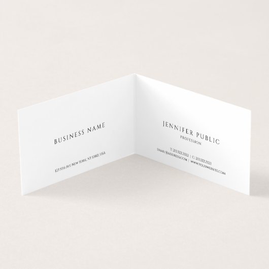 Blush Pink & White Modern Elegant Simple Template Visitenkarten (Innenseite)