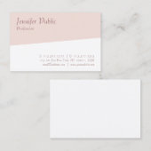 Blush Pink White Moderne Elegante einfache Vorlage Visitenkarte (Vorne/Hinten)