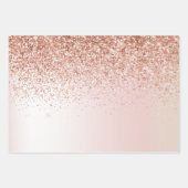 Blush Pink White Ombre Rose Glitzer      Geschenkpapier Set (Vorderseite)