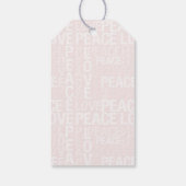 Blush Pink White Peace Love Christmas Geschenkanhänger (Rückseite)