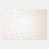 Blush Pink White Peach Ombre Gold Confetti Geschenkpapier Set (Vorderseite)
