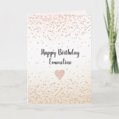 Blush Pink White Peach Ombre Gold Confetti Karte (Vorderseite)