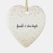 Blush Pink White Peach Ombre Gold Confetti Keramik Ornament (Rechts)
