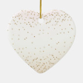 Blush Pink White Peach Ombre Gold Confetti Keramik Ornament (Hinten)