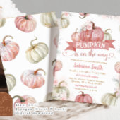 Blush Pink White Pumpkin auf dem Weg Babydusche Einladung