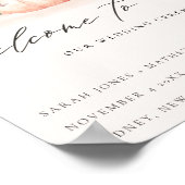 Blush Pink White Pumpkin Floral Wedding Willkommen Poster (Ecke)