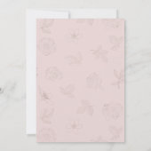 Blush Pink White Rose Bloral Wedding Einladung (Rückseite)