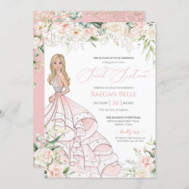 Blush Pink White Roses Luxury 16 . Geburtstag Invi Einladung