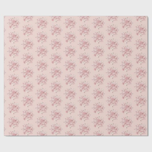Blush Pink White Snowflakes Christmas Geschenkpapier (Flach)