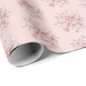 Blush Pink White Snowflakes Christmas Geschenkpapier (Rolleneckpunkt)