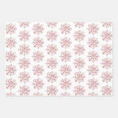 Blush Pink White Snowflakes Christmas Geschenkpapier Set (Vorderseite 2)