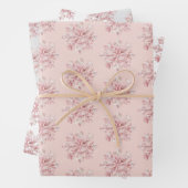 Blush Pink White Snowflakes Christmas Geschenkpapier Set (Beispiel)