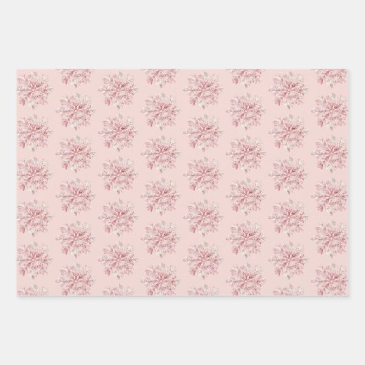 Blush Pink White Snowflakes Christmas Geschenkpapier Set (Vorderseite)