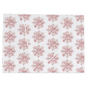 Blush Pink White Snowflakes Christmas Große Geschenktüte (Rückseite)