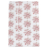 Blush Pink White Snowflakes Christmas Mittlere Geschenktüte (Rückseite)