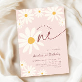 Blush Pink Wild One Daisy 1st Birthday Einladung