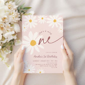 Blush Pink Wild One Daisy 1st Birthday Einladung