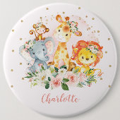 Blush Pink Wild One Jungle Birthday Party Favorite Button (Vorderseite)