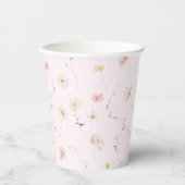 Blush Pink Wildblume Bloral Baby Dusche Pappbecher (Vorderseite)