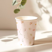 Blush Pink Wildblume Bloral Baby Dusche Pappbecher
