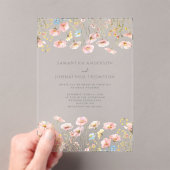 Blush Pink Wildblume Bloral Wedding Acryleinladungen (Insitu (Handheld))
