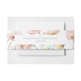 Blush Pink Wildblume Bloral Wedding Einladungsbanderole